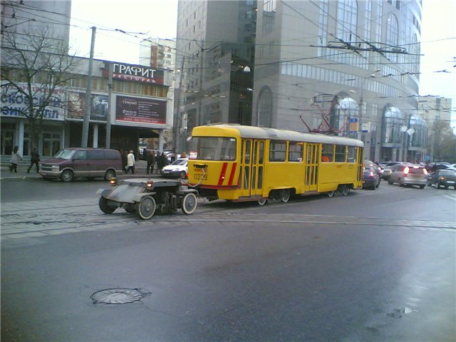 Трамвай с прицепом