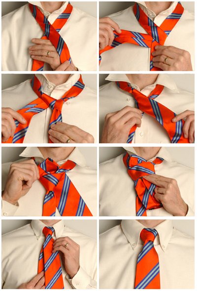 Как завязывать узел для галстука Полувиндзер